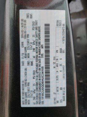 Photo 14 from auction – 2017 FORD ESCAPE SE with VIN 1FMCU0GD6HUC34105
