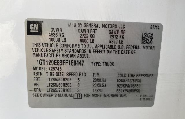 Photo 10 from auction – 2015 GMC SIERRA K25 with VIN 1GT120E83FF180447