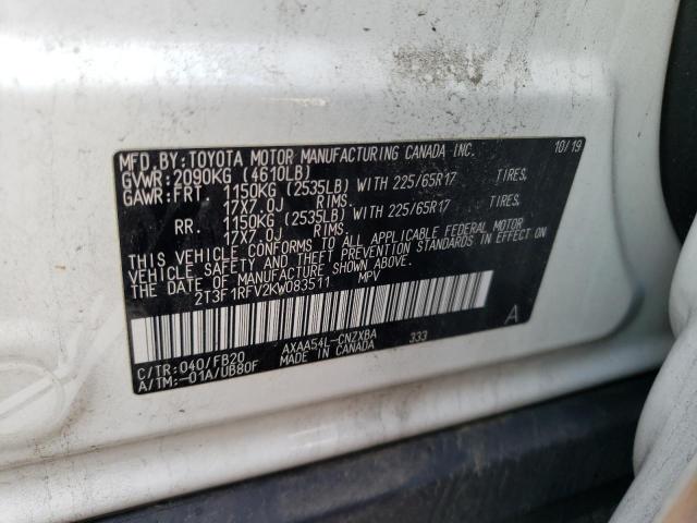 Photo 14 from auction – 2019 TOYOTA RAV4 LE with VIN 2T3F1RFV2KW083511