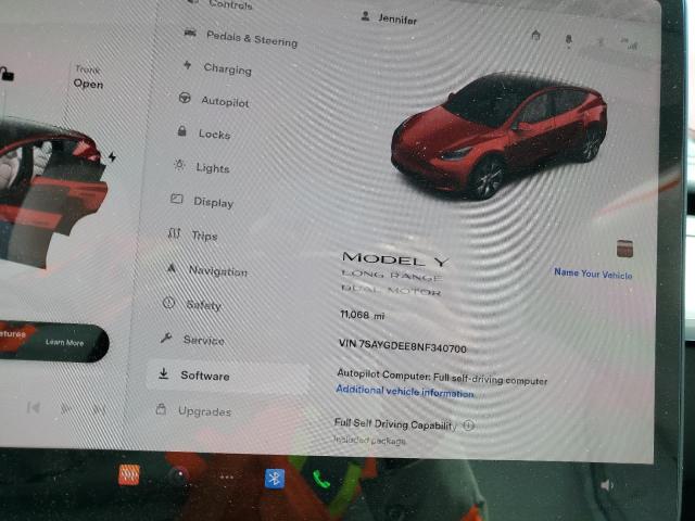 Photo 9 from auction – 2022 TESLA MODEL Y with VIN 7SAYGDEE8NF340700