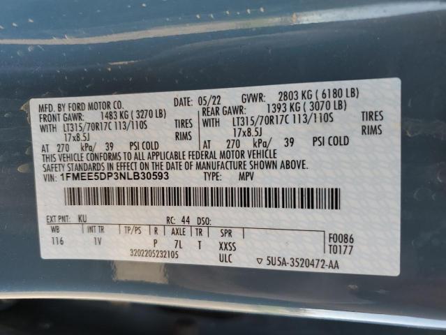 Photo 14 from auction – 2022 FORD BADLAND SA with VIN 1FMEE5DP3NLB30593
