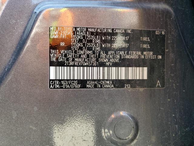 Photo 14 from auction – 2016 TOYOTA RAV4 XLE with VIN 2T3RFREV7GW457361