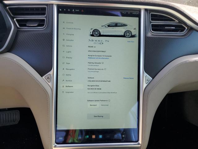Photo 9 from auction – 2015 TESLA MODEL S with VIN 5YJSA1E20FF116427
