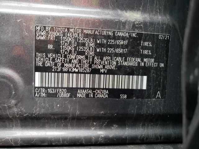 Photo 14 from auction – 2021 TOYOTA RAV4 LE with VIN 2T3F1RFV3MW185287