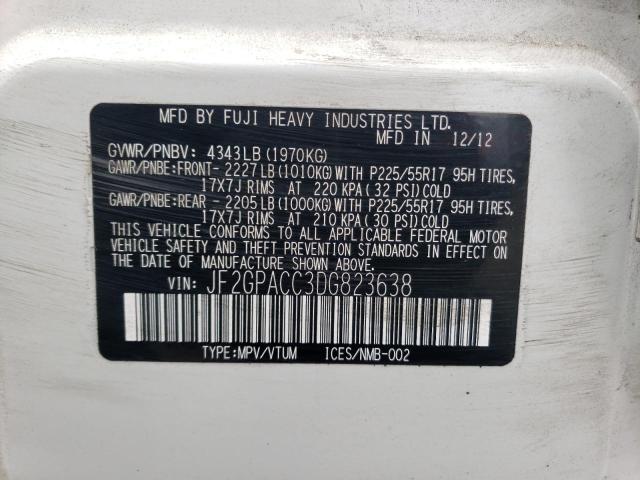 Photo 10 from auction – 2013 SUBARU XV CROSSTR with VIN JF2GPACC3DG823638