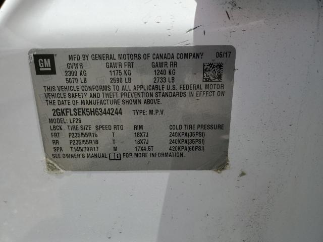 Photo 14 from auction – 2017 GMC TERRAIN SL with VIN 2GKFLSEK5H6344244