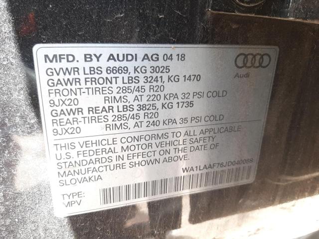 Photo 14 from auction – 2018 AUDI Q7 PREMIUM with VIN WA1LAAF76JD040088