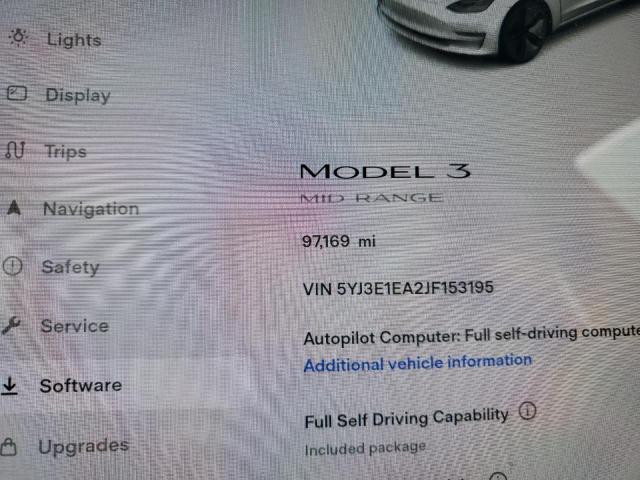 Photo 9 from auction – 2018 TESLA MODEL 3 with VIN 5YJ3E1EA2JF153195