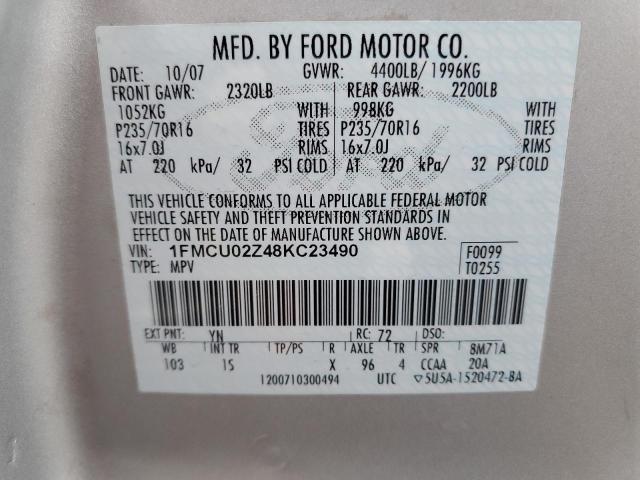 Photo 14 from auction – 2008 FORD ESCAPE XLS with VIN 1FMCU02Z48KC23490
