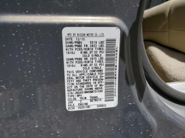 Photo 14 from auction – 2011 INFINITI FX35 with VIN JN8AS1MWXBM731098