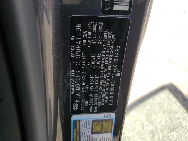 Photo 14 from auction – 2016 KIA SEDONA EX with VIN KNDMC5C1XG6181495