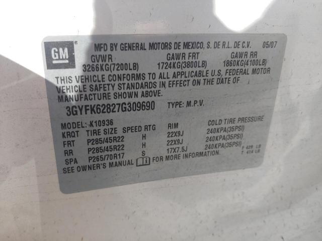 Photo 10 from auction – 2007 CADILLAC ESCALADE E with VIN 3GYFK62827G309690