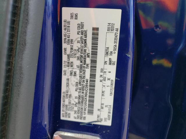 Photo 14 from auction – 2013 FORD ESCAPE SE with VIN 1FMCU0GX3DUC08940