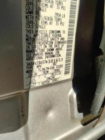Photo 10 from auction – 2007 NISSAN QUEST S with VIN 5N1BV28U37N101653