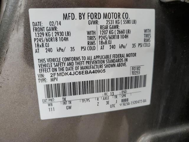 Photo 14 from auction – 2014 FORD EDGE SEL with VIN 2FMDK4JC6EBA40905