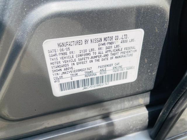 Photo 10 from auction – 2005 INFINITI G35 with VIN JNKCV51E05M221747