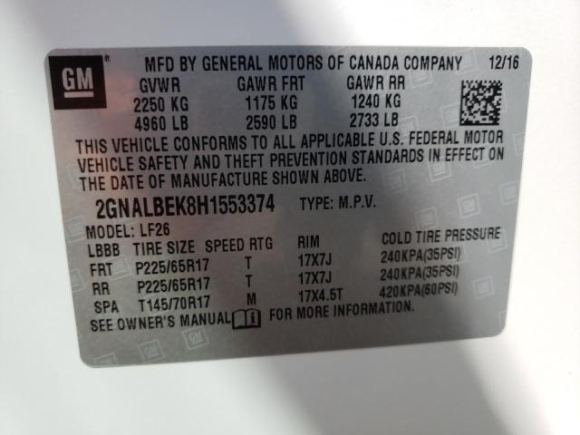Photo 14 from auction – 2017 CHEVROLET EQUINOX LS with VIN 2GNALBEK8H1553374