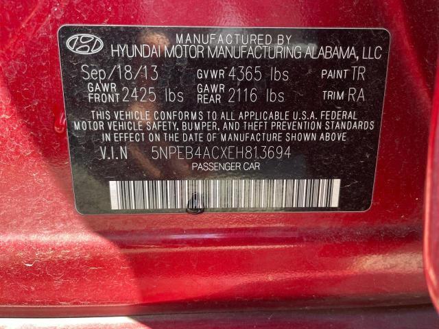 Photo 10 from auction – 2014 HYUNDAI SONATA GLS with VIN 5NPEB4ACXEH813694