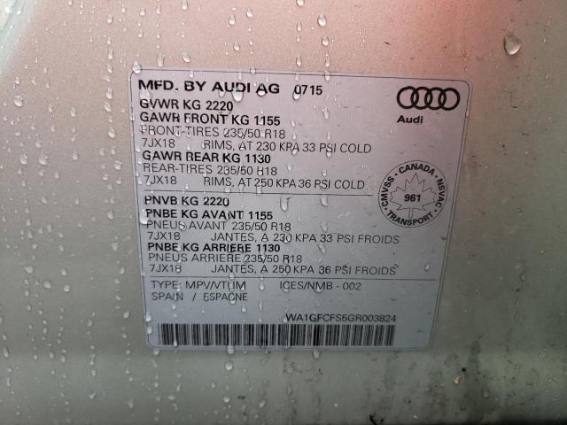 Photo 14 from auction – 2016 AUDI Q3 PRESTIG with VIN WA1GFCFS5GR003824