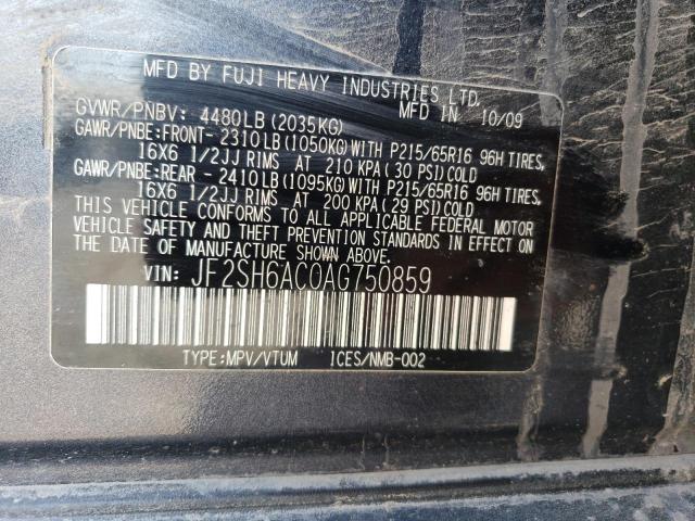 Photo 14 from auction – 2010 SUBARU FORESTER 2 with VIN JF2SH6AC0AG750859