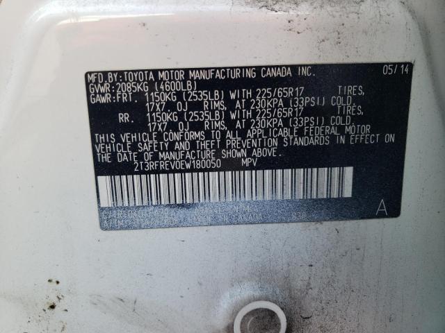 Photo 14 from auction – 2014 TOYOTA RAV4 XLE with VIN 2T3RFREV0EW180050