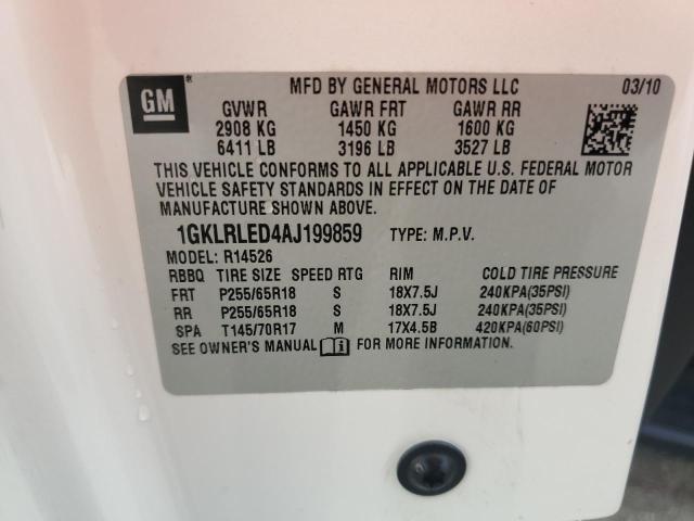 Photo 14 from auction – 2010 GMC ACADIA SLE with VIN 1GKLRLED4AJ199859