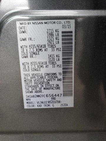 Photo 14 from auction – 2015 NISSAN PATHFINDER with VIN 5N1AR2MM2FC656447