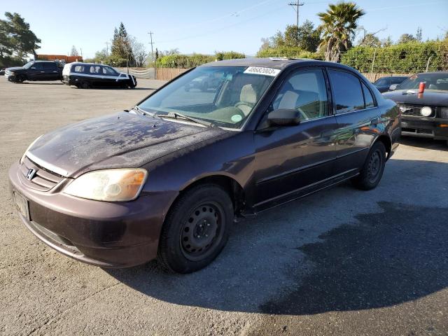 HONDA CIVIC LX 2001 with VIN JHMES16561S004244 - Photo from auction