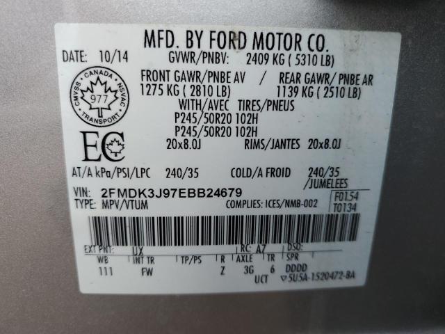 Photo 14 from auction – 2014 FORD EDGE SEL with VIN 2FMDK3J97EBB24679
