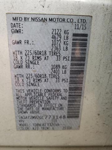 Photo 14 from auction – 2016 NISSAN ROGUE S with VIN 5N1AT2MV2GC773148