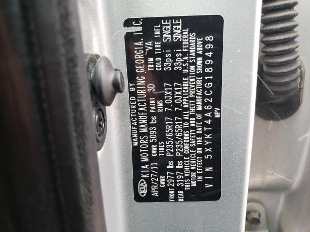 Photo 14 from auction – 2012 KIA SORENTO BA with VIN 5XYKT4A62CG189498