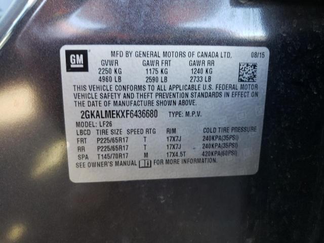 Photo 14 from auction – 2015 GMC TERRAIN SL with VIN 2GKALMEKXF6436680
