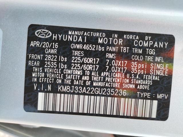Photo 14 from auction – 2016 HYUNDAI TUCSON LIM with VIN KM8J33A22GU235236