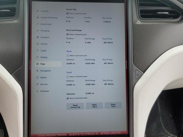 Photo 9 from auction – 2019 TESLA MODEL X with VIN 5YJXCAE22KF148368