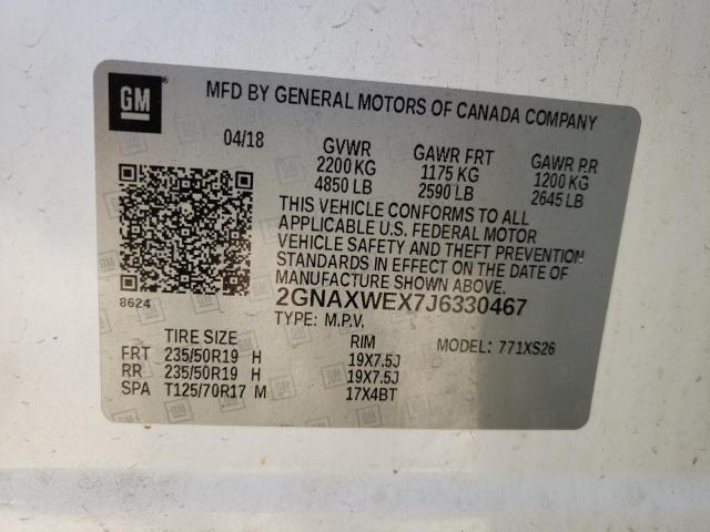 Photo 14 from auction – 2018 CHEVROLET EQUINOX PR with VIN 2GNAXWEX7J6330467