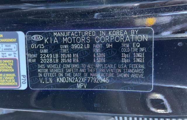 Photo 10 from auction – 2015 KIA SOUL with VIN KNDJN2A2XF7792045