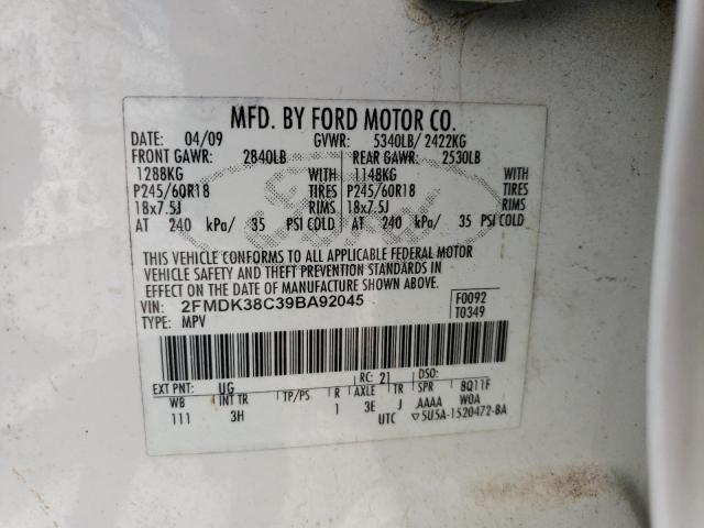 Photo 14 from auction – 2009 FORD EDGE SEL with VIN 2FMDK38C39BA92045