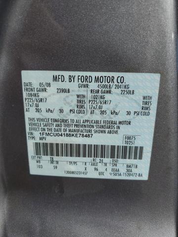 Photo 14 from auction – 2008 FORD ESCAPE LIM with VIN 1FMCU04188KE78487