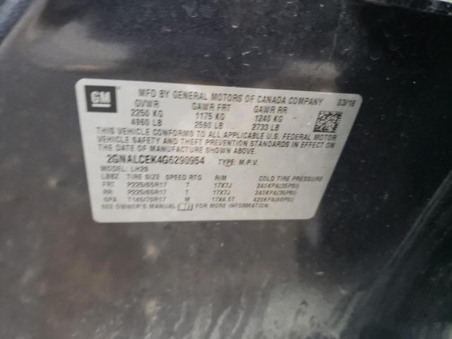 Photo 14 from auction – 2016 CHEVROLET EQUINOX LT with VIN 2GNALCEK4G6290954