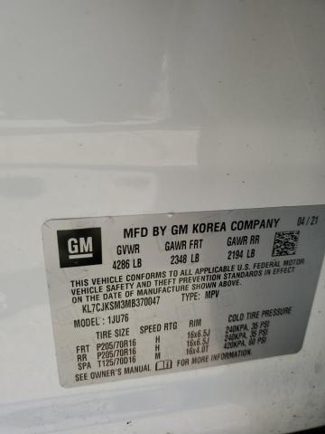 Photo 14 from auction – 2021 CHEVROLET TRAX LS with VIN KL7CJKSM3MB370047