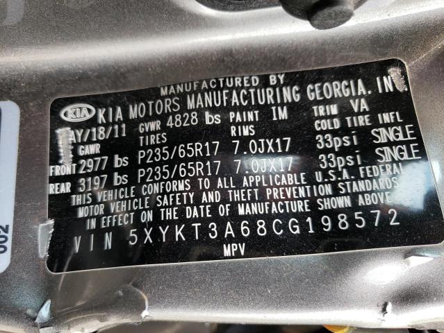 Photo 14 from auction – 2012 KIA SORENTO BA with VIN 5XYKT3A68CG198572