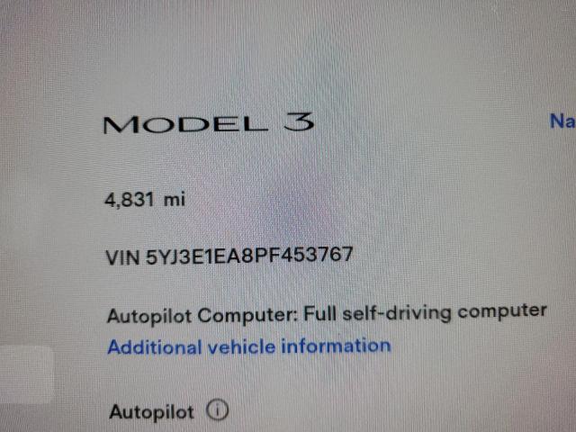Photo 9 from auction – 2023 TESLA MODEL 3 with VIN 5YJ3E1EA8PF453767