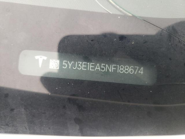 Photo 10 from auction – 2022 TESLA MODEL 3 with VIN 5YJ3E1EA5NF188674