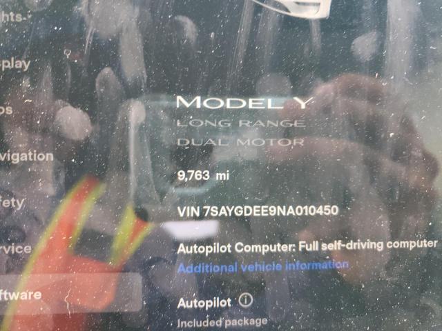 Photo 9 from auction – 2022 TESLA MODEL Y with VIN 7SAYGDEE9NA010450