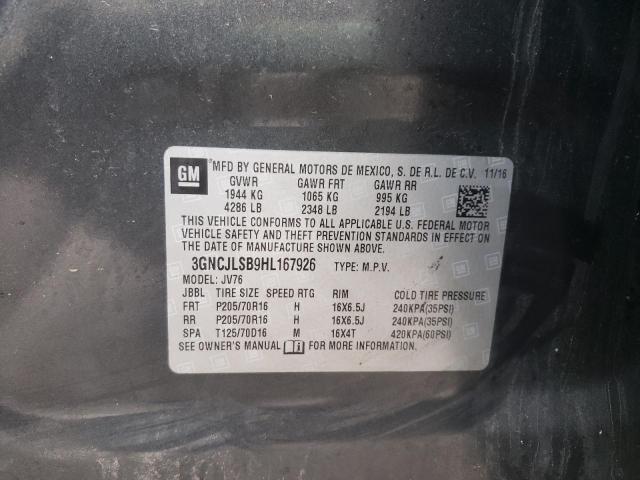 Photo 14 from auction – 2017 CHEVROLET TRAX 1LT with VIN 3GNCJLSB9HL167926