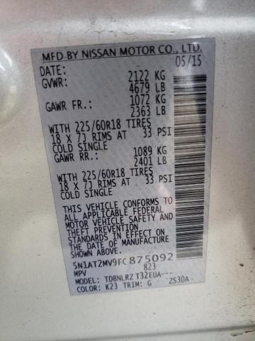 Photo 14 from auction – 2015 NISSAN ROGUE S with VIN 5N1AT2MV9FC875092