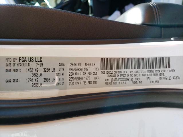 Photo 14 from auction – 2019 DODGE DURANGO SX with VIN 1C4RDJAGXKC828121
