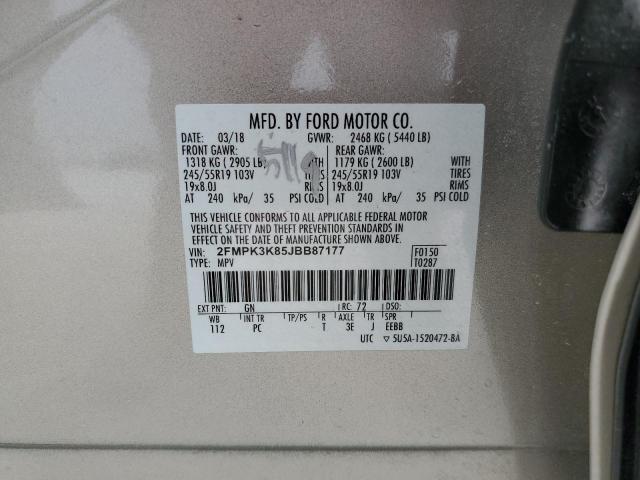 Photo 14 from auction – 2018 FORD EDGE TITAN with VIN 2FMPK3K85JBB87177