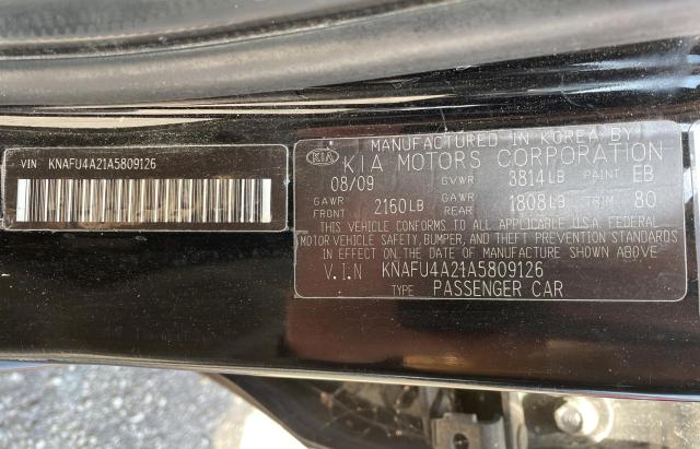 Photo 10 from auction – 2010 KIA FORTE EX with VIN KNAFU4A21A5809126
