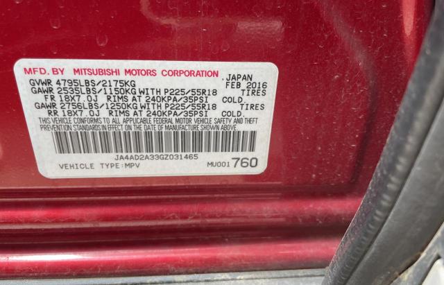 Photo 10 from auction – 2016 MITSUBISHI OUTLANDER with VIN JA4AD2A33GZ031465